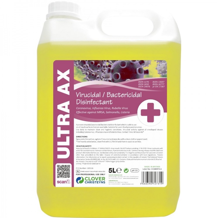 Clover Chemicals Ultra AX  Virucidal  and Bactericidal Disinfectant (259)